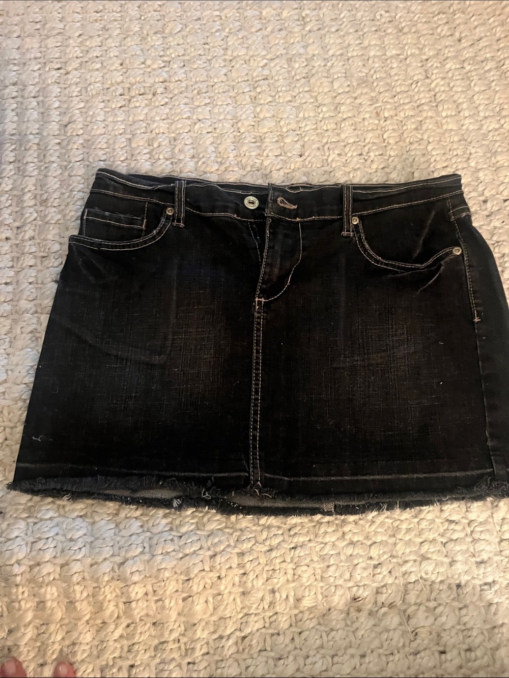 Dark Denim Mini Skirt - Classic Five-Pocket Style